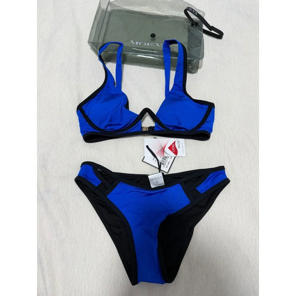 MOEVA Alice Bikini Blue Black Style ALC0070 Size Small NWT‎